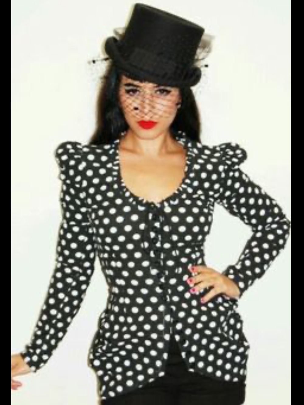 Vintage Betsey Johnson Black & White Polka Dot jacket size 4